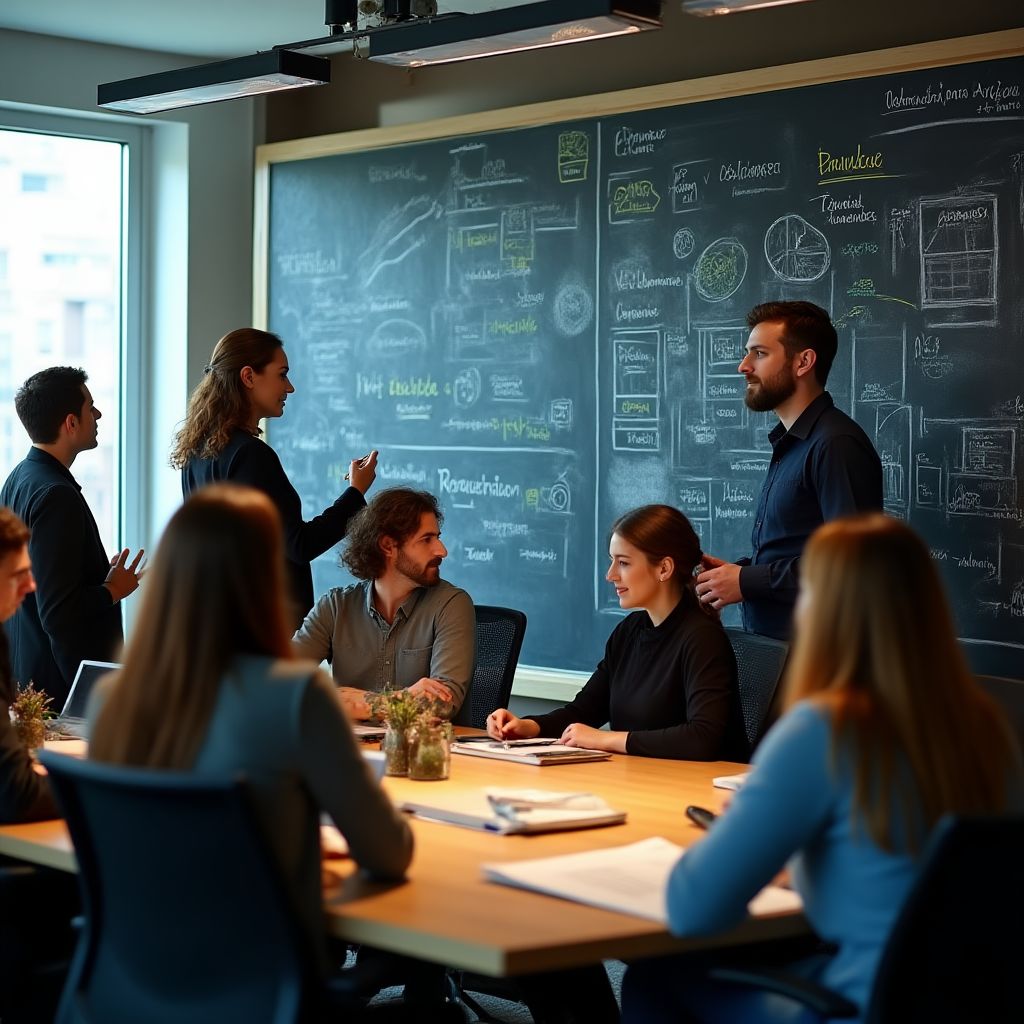 Equipo en sesión de trabajo